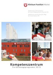 Klinikum Frankfurt Höchst: Kompetenzzentrum Fortbildungsprogramm 2015