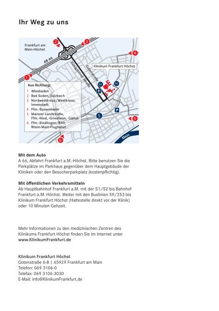 Klinikum Frankfurt Höchst: Kompetenzzentrum Fortbildungsprogramm 2015