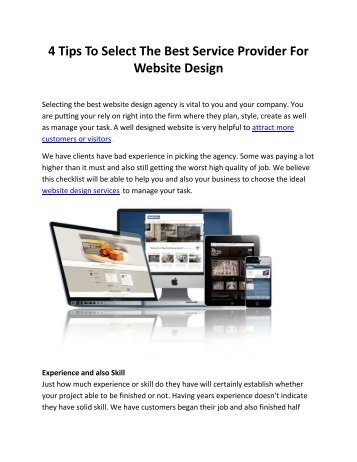 4 Tips To Select The Best Service Provider For Website Design