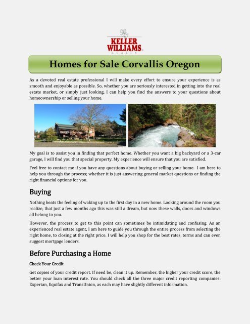 Homes for Sale Corvallis Oregon