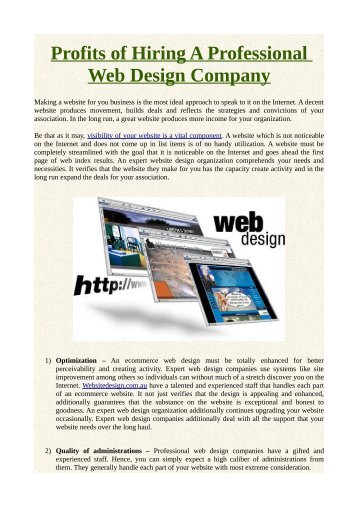 Profits of Hiring A Professional Web Design Company