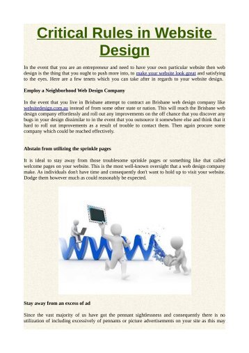 Critical Rules in Website Design