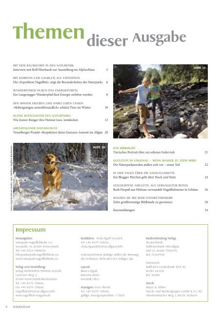 NAGELFLUH Herbst/Winter 2012/13 - Das Naturpark-Magazin