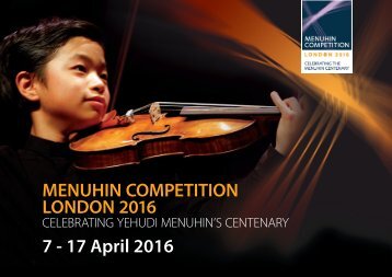 MENUHIN COMPETITION LONDON 2016 7 - 17 April 2016