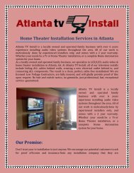 Home Theater Installation Services in Atlanta Our Promise: