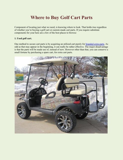 Where to Buy Golf Cart Parts