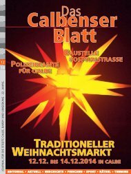 Calbenser Blatt Ausgabe Dezember 2014