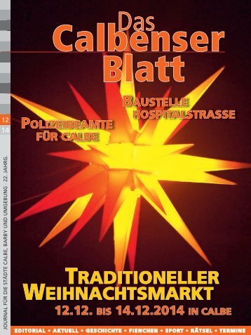 Calbenser Blatt Ausgabe Dezember 2014