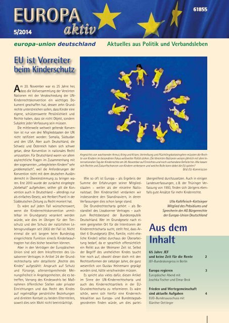 Europa aktiv - Verbandszeitschrift der Europa-Union Deutschland