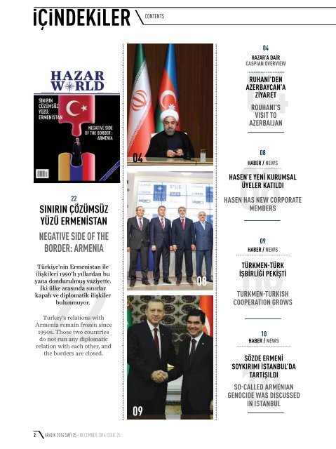 Hazar World - Sayı: 25 - Aralık 2014