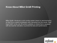 Know About MBot GridII Printing