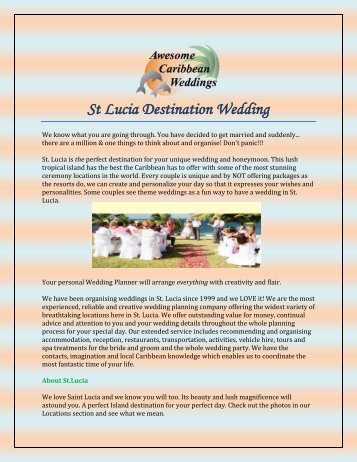 St Lucia Destination Wedding
