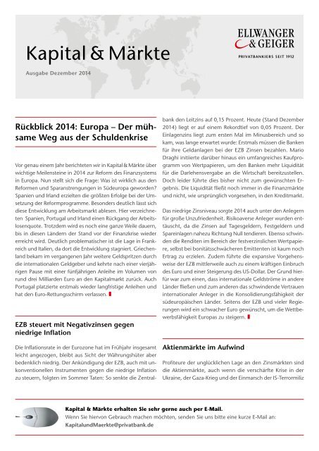Kapital & Märkte, Ausgabe Dezember 2014