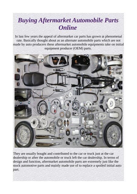 Aftermarket parts website deals