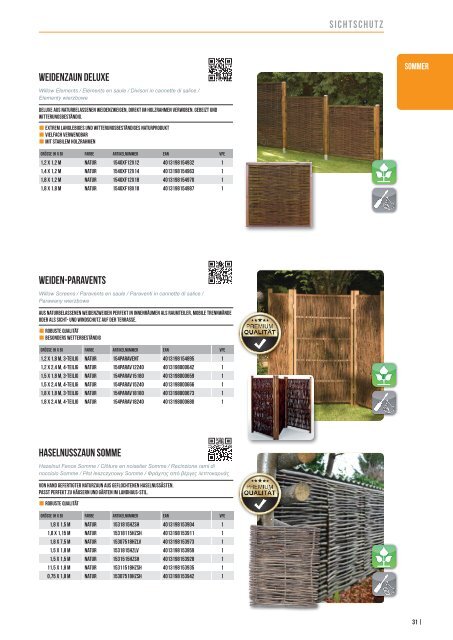 Sichtschutz Garten Terrasse Weiden Paravent Noor 1 2x1 8m 3