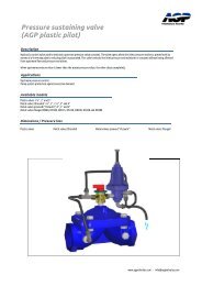 Pressure sustaining valve (AGP plastic pilot)