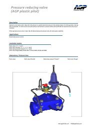 Pressure reducing valve (AGP plastic pilot)