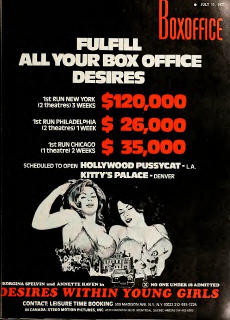 1st Taim Look Busy Sil Peek Xxx - Boxoffice-July.11.1977