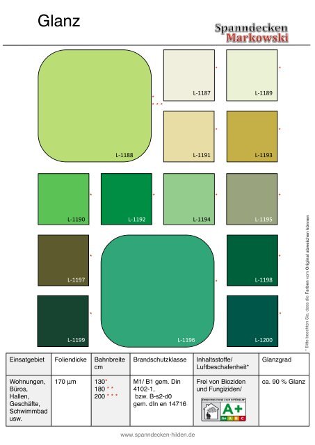 Spanndecken Design 2014- 2015