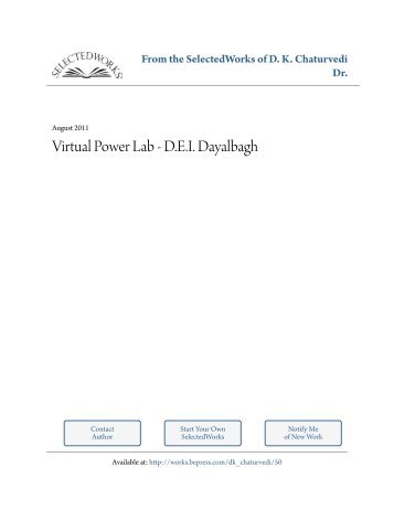 Virtual Power Lab - D.E.I. Dayalbagh