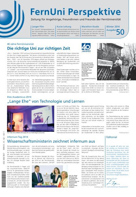 FernUni Hochschulzeitung "Perspektive", Ausgabe 50, Winter 2014