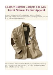 Leather Bomber Jackets For Guy - Great Natural leather Apparel