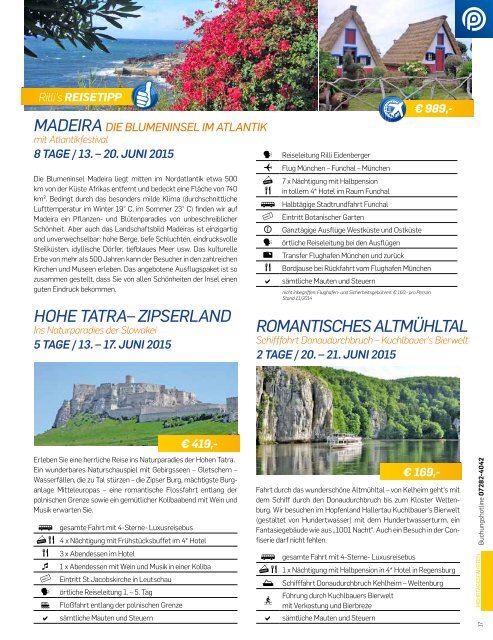 Pernsteiner Reisen - Reisekatalog 2015