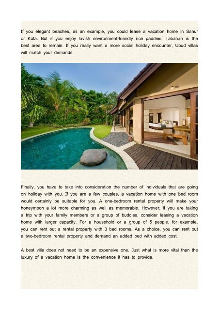 Bali Vacation: The Best Ways to Pick The Perfect Rental Property