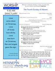 December 21 Sanctuary Bulletin