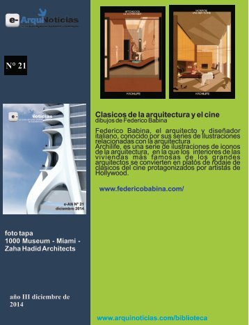 e-AN N° 21 nota N° 8 Clasicos de la arquitectura y el cine dibujos de Federico Babina 