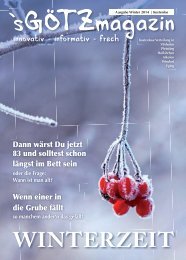 sGÖTZmagazin Ausgabe Winter 2014