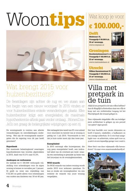 WonenDoeJeZo Zuid Nederland, editie Januari 2015