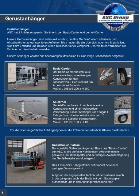 ASC Deutschland Produkt / Preiskatalog