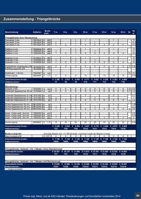 ASC Deutschland Produkt / Preiskatalog