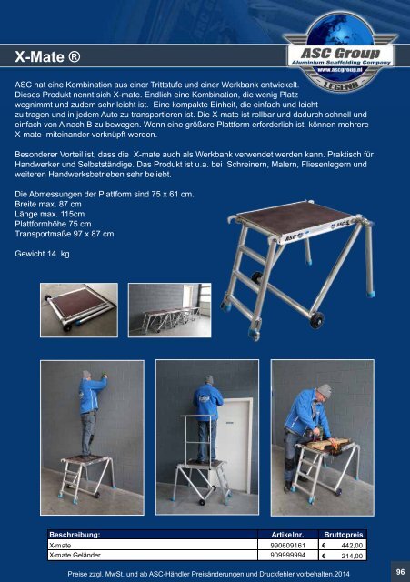 ASC Deutschland Produkt / Preiskatalog