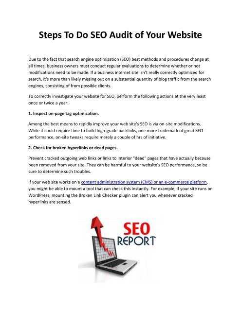 Steps To Do SEO Audit of Your Website