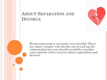 About Separation and Divorce