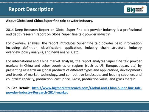 Global and China Super fine talc powder Industry Market Research,Share, Trends, Analysis 2014