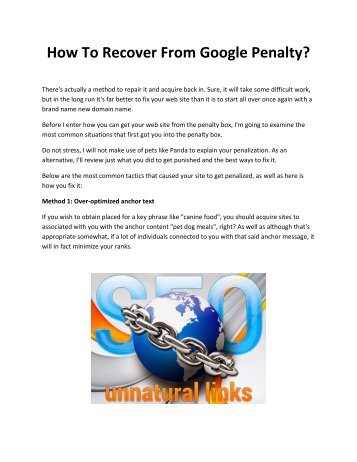 How To Recover From Google Penalty?