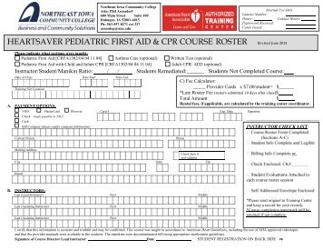 Pediatric Heartsaver CPR & First Aid Courses - Northeast Iowa ...