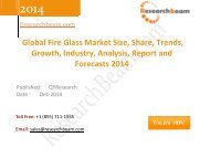 Global Fire Glass Market Size, Share, Trends, Growth, Industry 2014