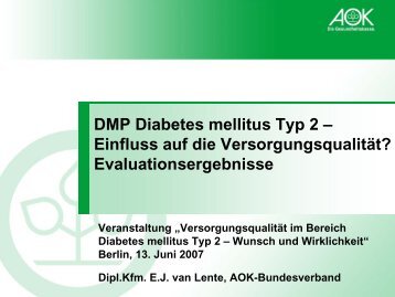 DMP Diabetes mellitus Typ 2 â Einfluss auf die ... - GlaxoSmithKline