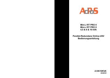 Benutzerhandbuch Mini-J RT Pro II, 4,5-10 kVA - AdPoS USV