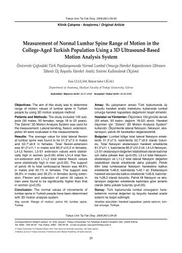 Measurement of Normal Lumbar Spine Range of Motion in the ...