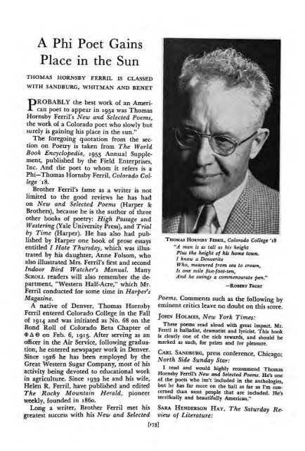 1953–54 Volume 78 No 1–5 - Phi Delta Theta Scroll Archive