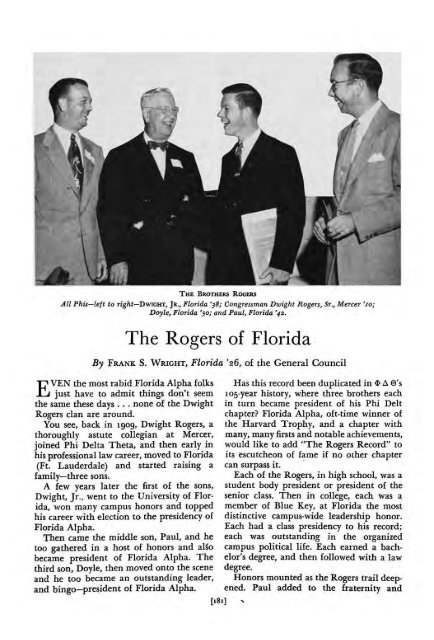 1953–54 Volume 78 No 1–5 - Phi Delta Theta Scroll Archive