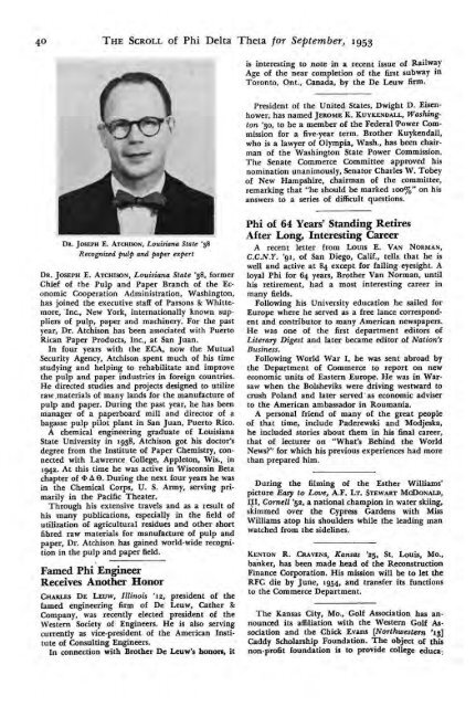 1953–54 Volume 78 No 1–5 - Phi Delta Theta Scroll Archive