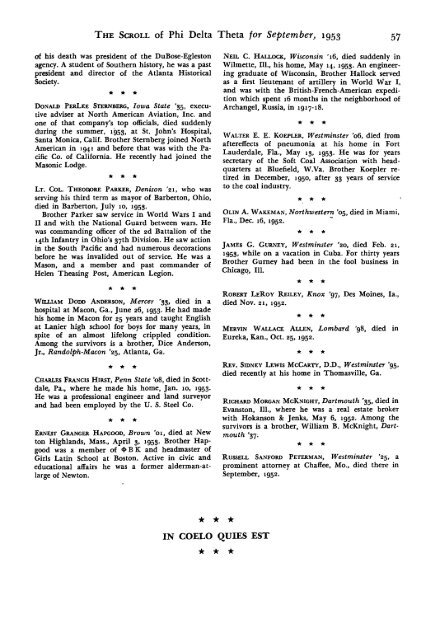 1953–54 Volume 78 No 1–5 - Phi Delta Theta Scroll Archive