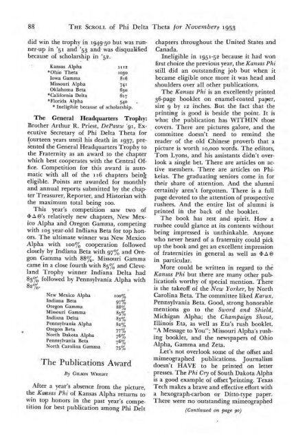 1953–54 Volume 78 No 1–5 - Phi Delta Theta Scroll Archive