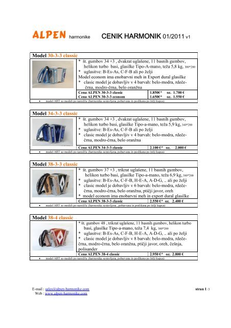ALPEN harmonike CENIK HARMONIK 01/2011 v1